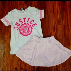Girls Justice Short Sleeve Top and Skort Outfit Set
